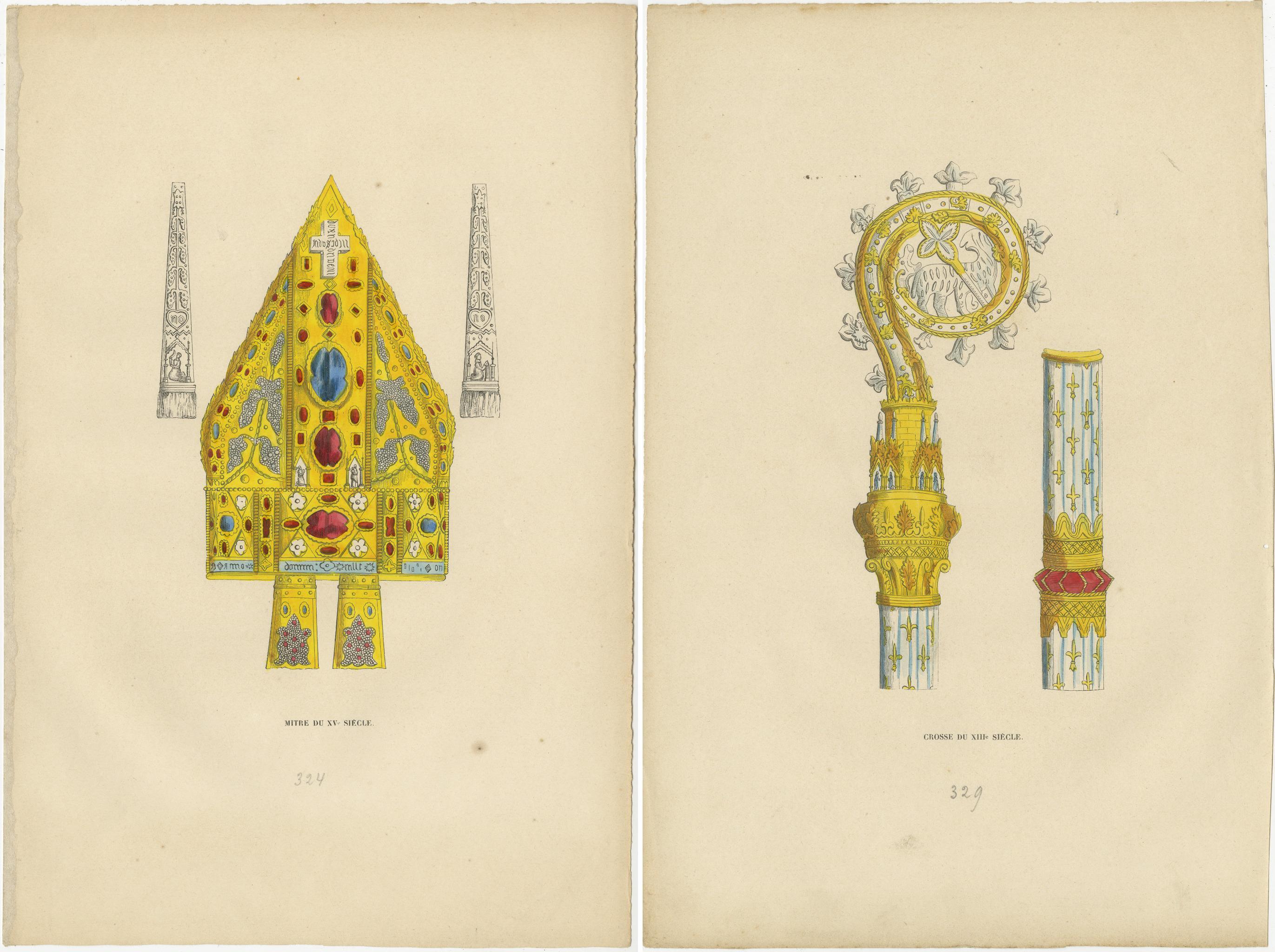 Mid-19th Century Ecclesiastical Elegance: Artifacts of Faith from the 13th and 15th Centuries For Sale