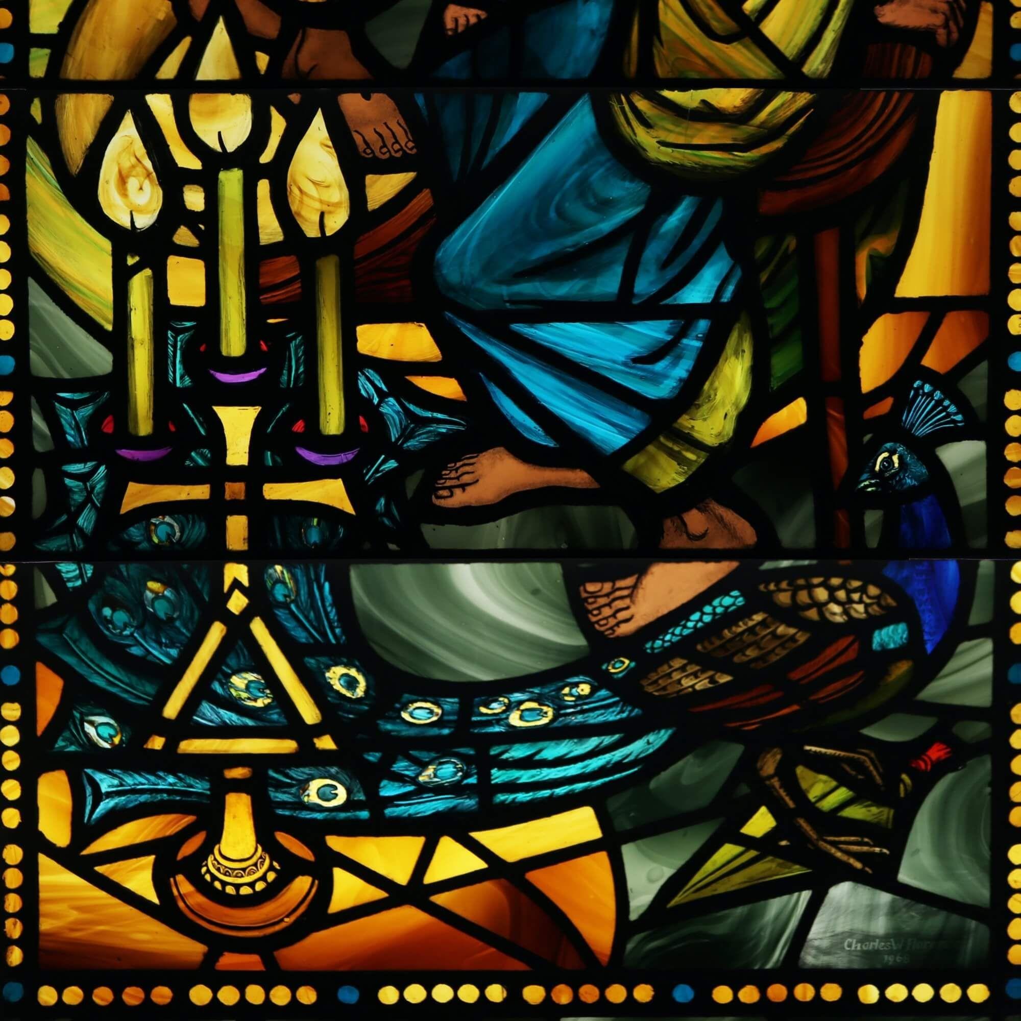 Kirchliche religiöse Glasmalerei (Moderne der Mitte des Jahrhunderts) im Angebot