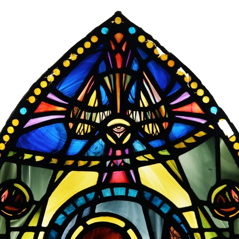 Ecclesiastical Religious Stained Glass Window For Sale at 1stDibs