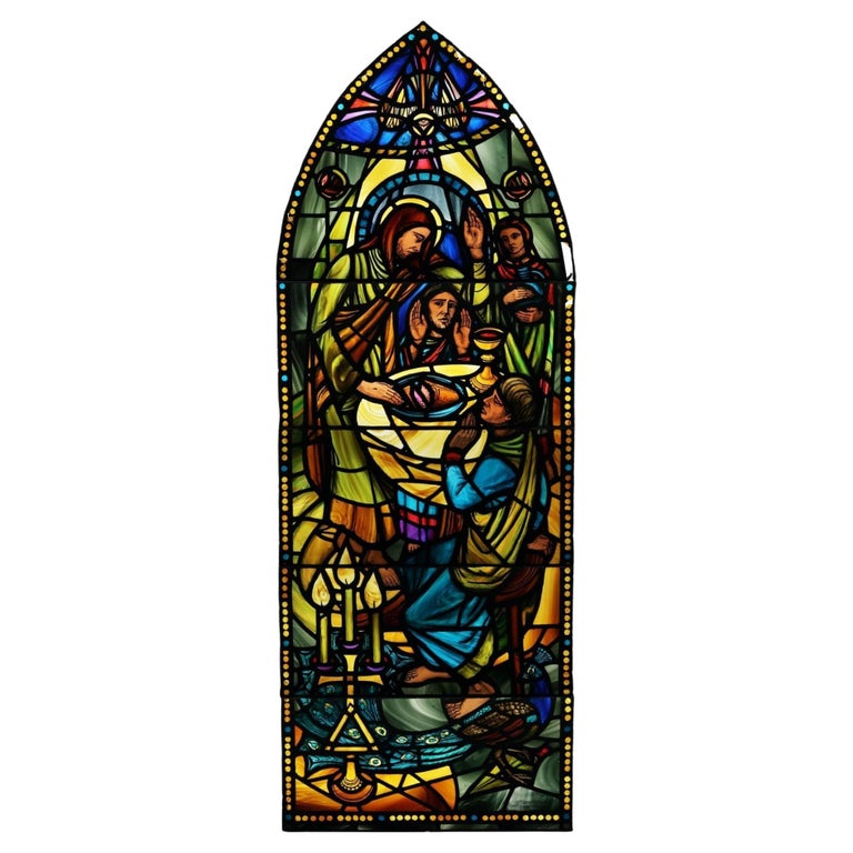 Ecclesiastical Religious Stained Glass Window For Sale at 1stDibs