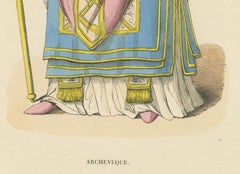 Ecclesiastical Splendor: The Archbishop's Regalia in a Lithograph of 1847