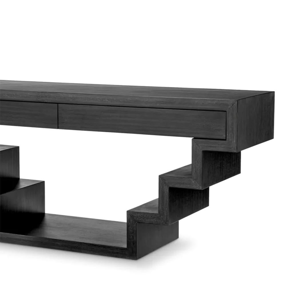 Veneer Ecco Black Console Table For Sale