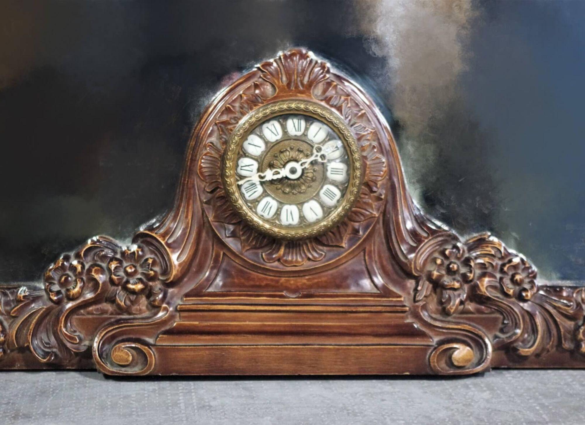Here is the American translation of the description:  1960s Wooden Mirror with In For Sale 4