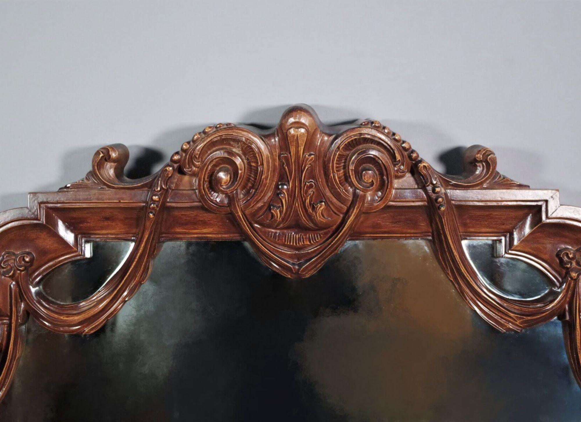 Italian Here is the American translation of the description:  1960s Wooden Mirror with In For Sale