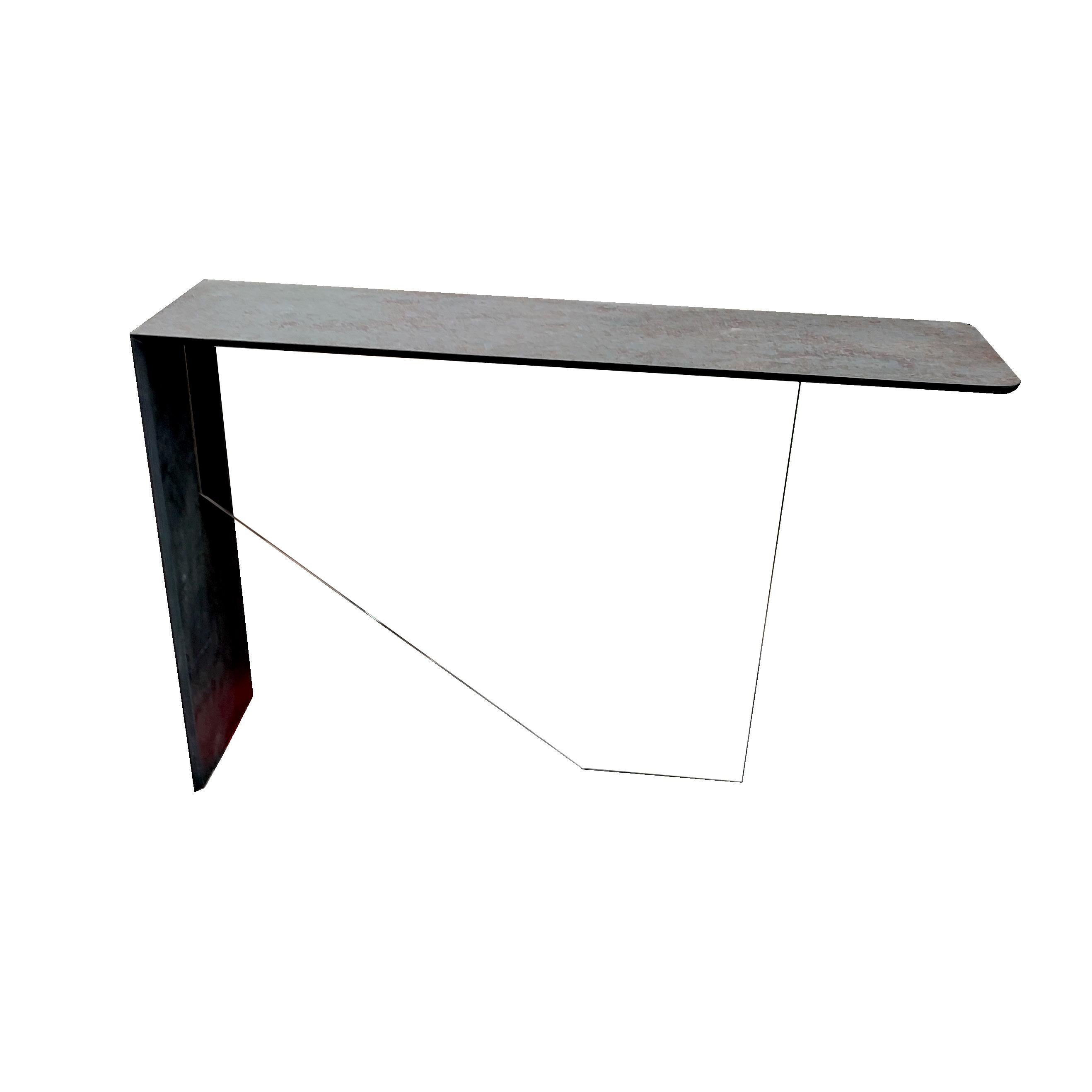 Contemporary ECCO Marble & Crystal Design Console Table Oxid Slate Meddel Spain Joaquín Moll For Sale