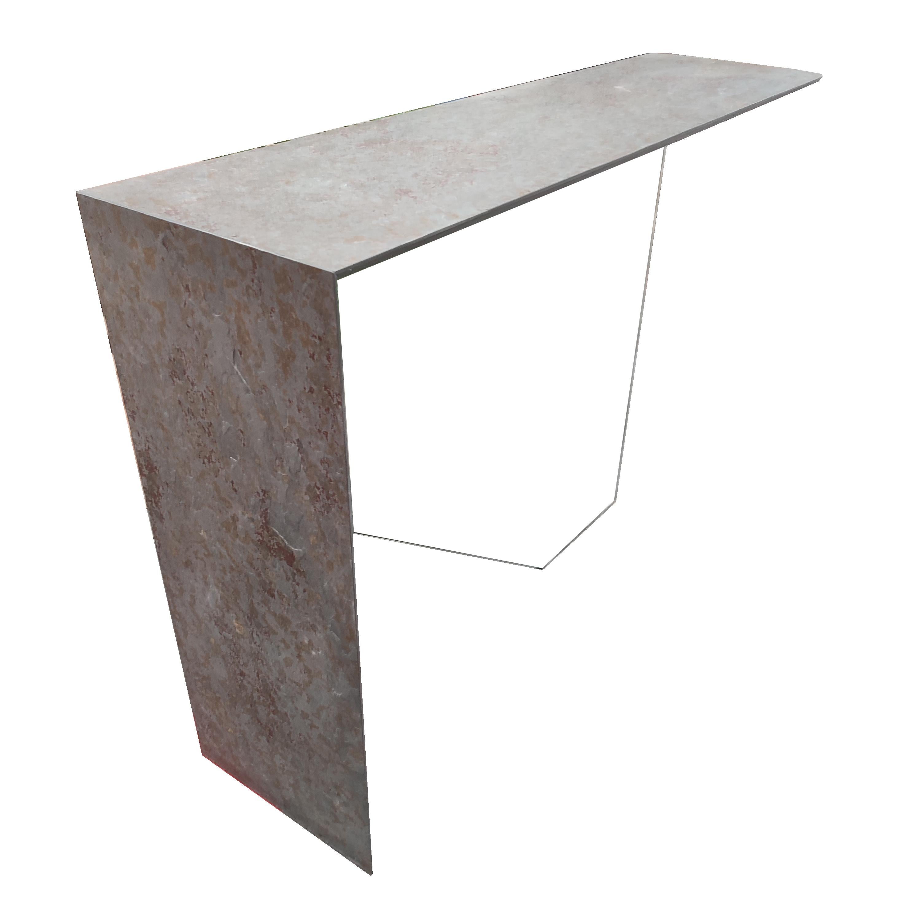Stone ECCO Marble & Crystal Design Console Table Oxid Slate Meddel Spain Joaquín Moll For Sale