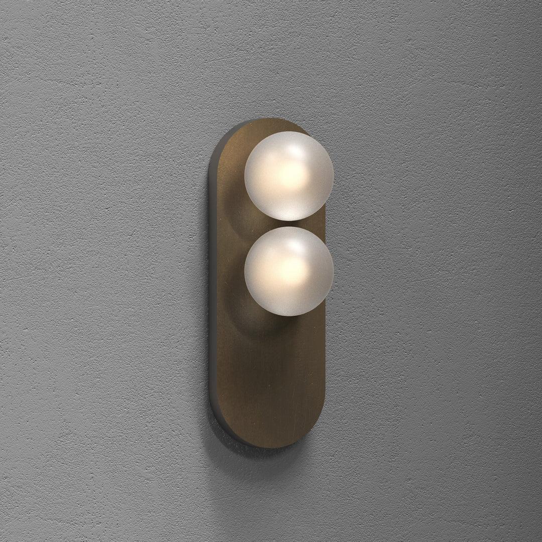 American Eccolo Wall Sconce or Flushmount in Bronze and Glass by Blueprint Lighting For Sale