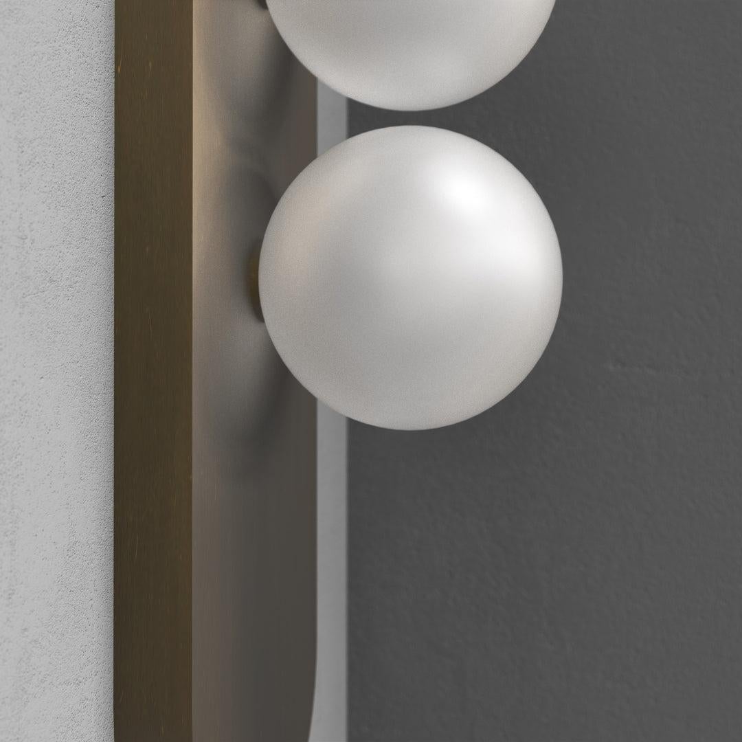 Contemporary Eccolo Wall Sconce or Flushmount in Bronze and Glass by Blueprint Lighting For Sale