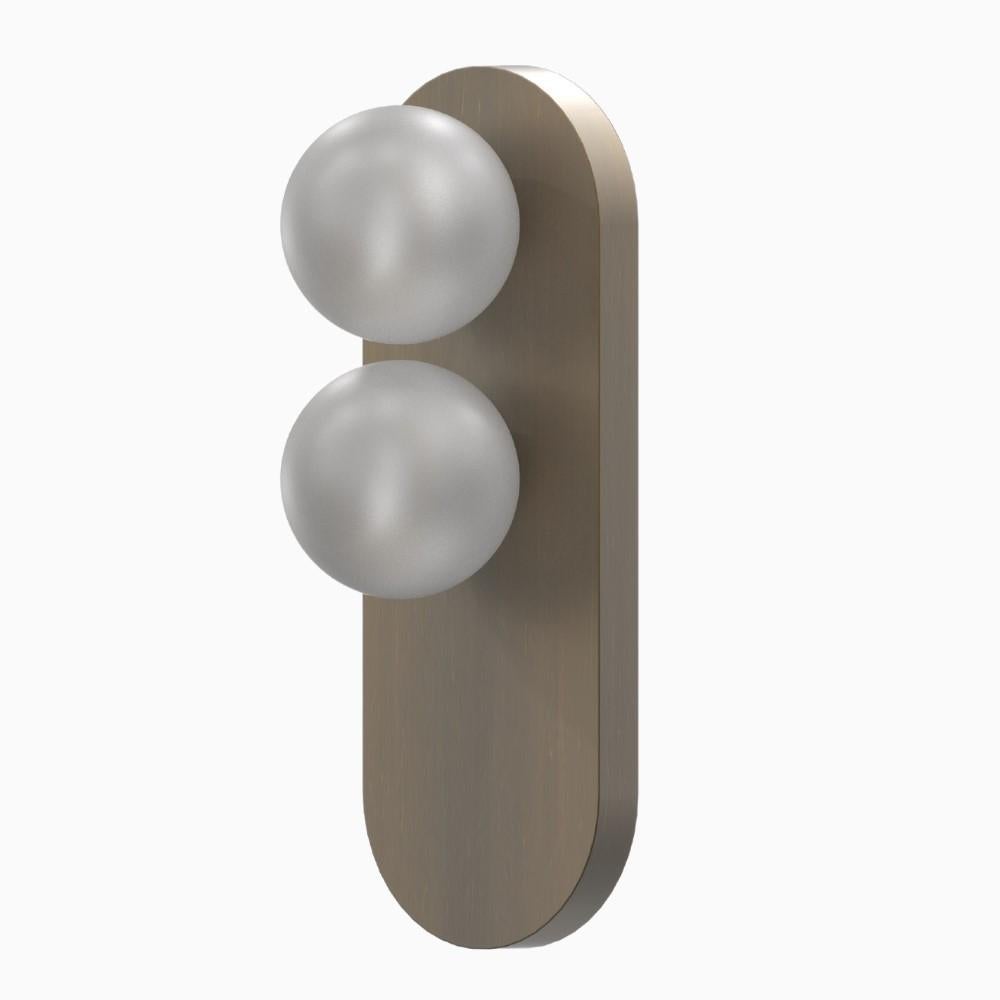 Brass Eccolo Wall Sconce or Flushmount in Bronze and Glass by Blueprint Lighting For Sale