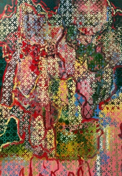 Emir, 2016, huile sur toile, peinture abstraite avec motifs