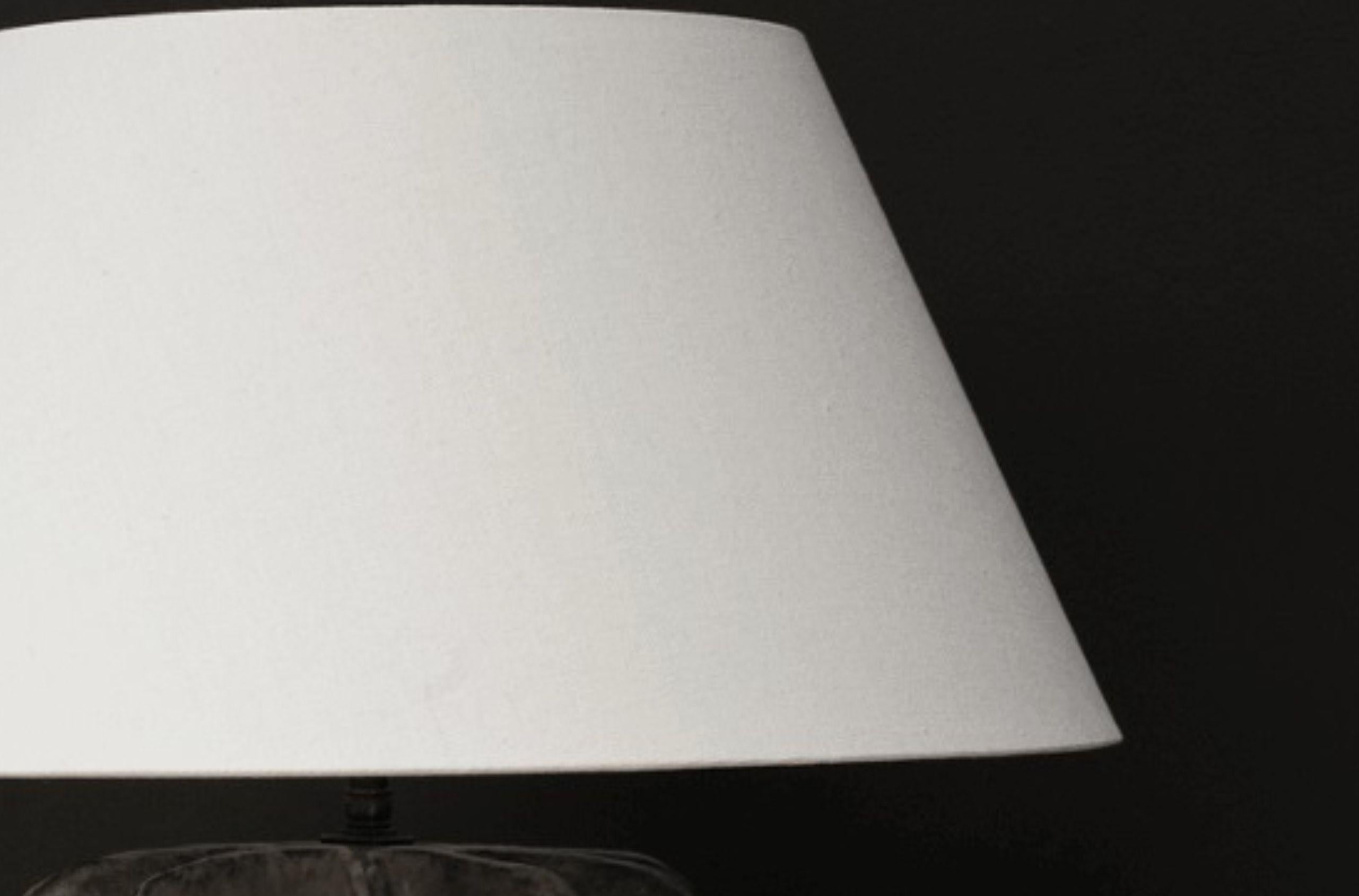 American Echino Glazed Ceramic Table Lamp, Smoke For Sale