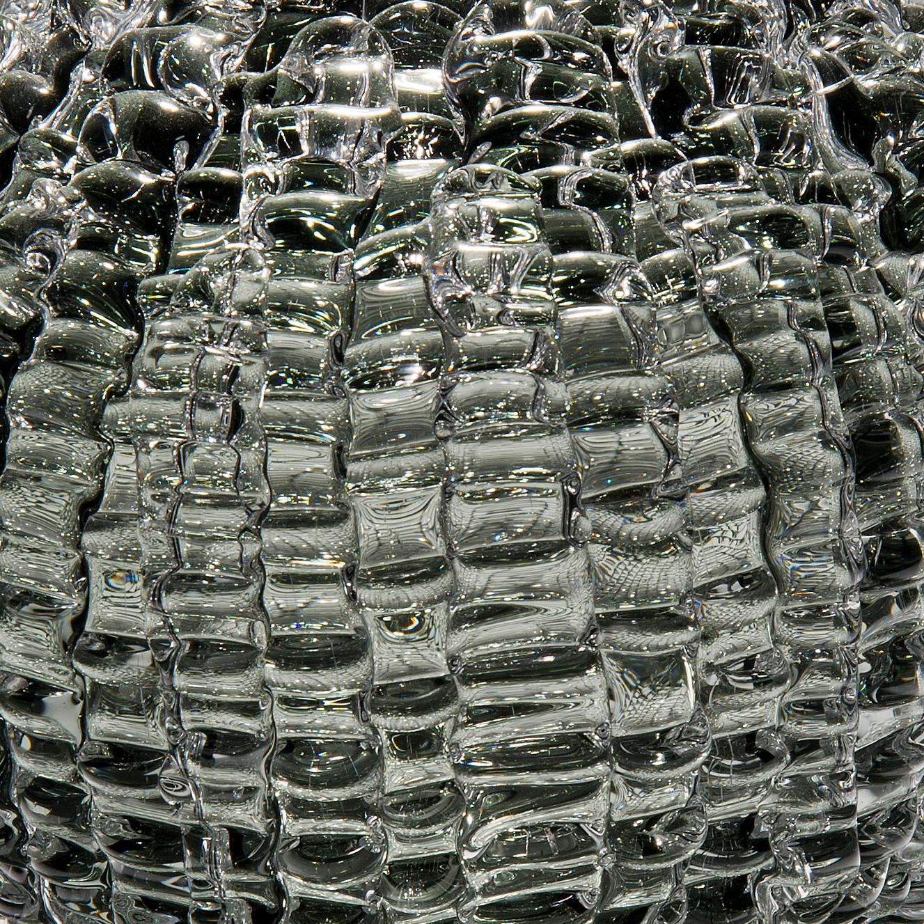 Echinus in Grey, a unique grey Glass centrepiece by Katherine Huskie 1