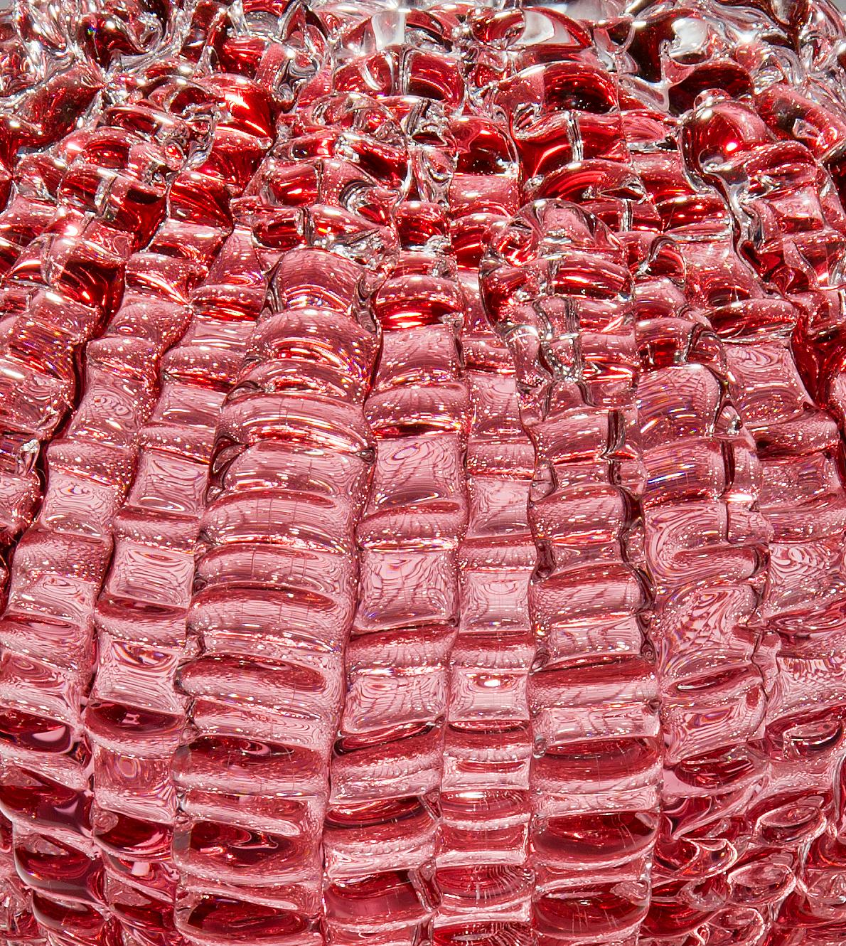 Contemporary Echinus in Heliotrope, a unique pink Glass centrepiece by Katherine Huskie