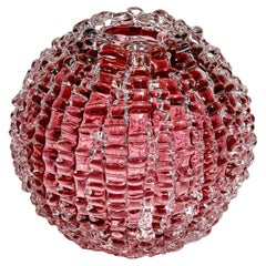 Echinus in Heliotrope, a unique pink Glass centrepiece by Katherine Huskie