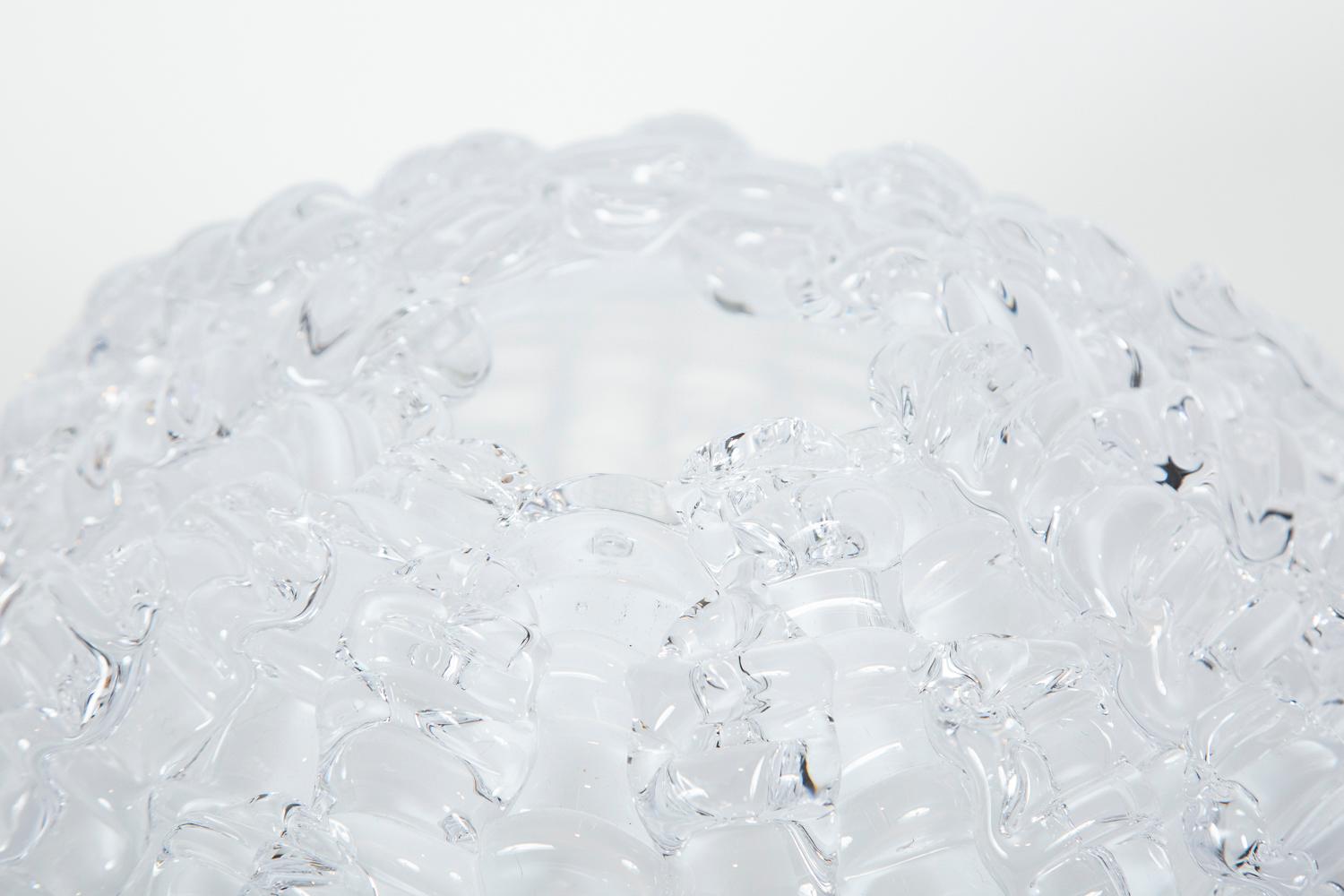 'Echinus in Opaline' Glass Sculpture Centrepiece by Katherine Huskie In New Condition In London, GB