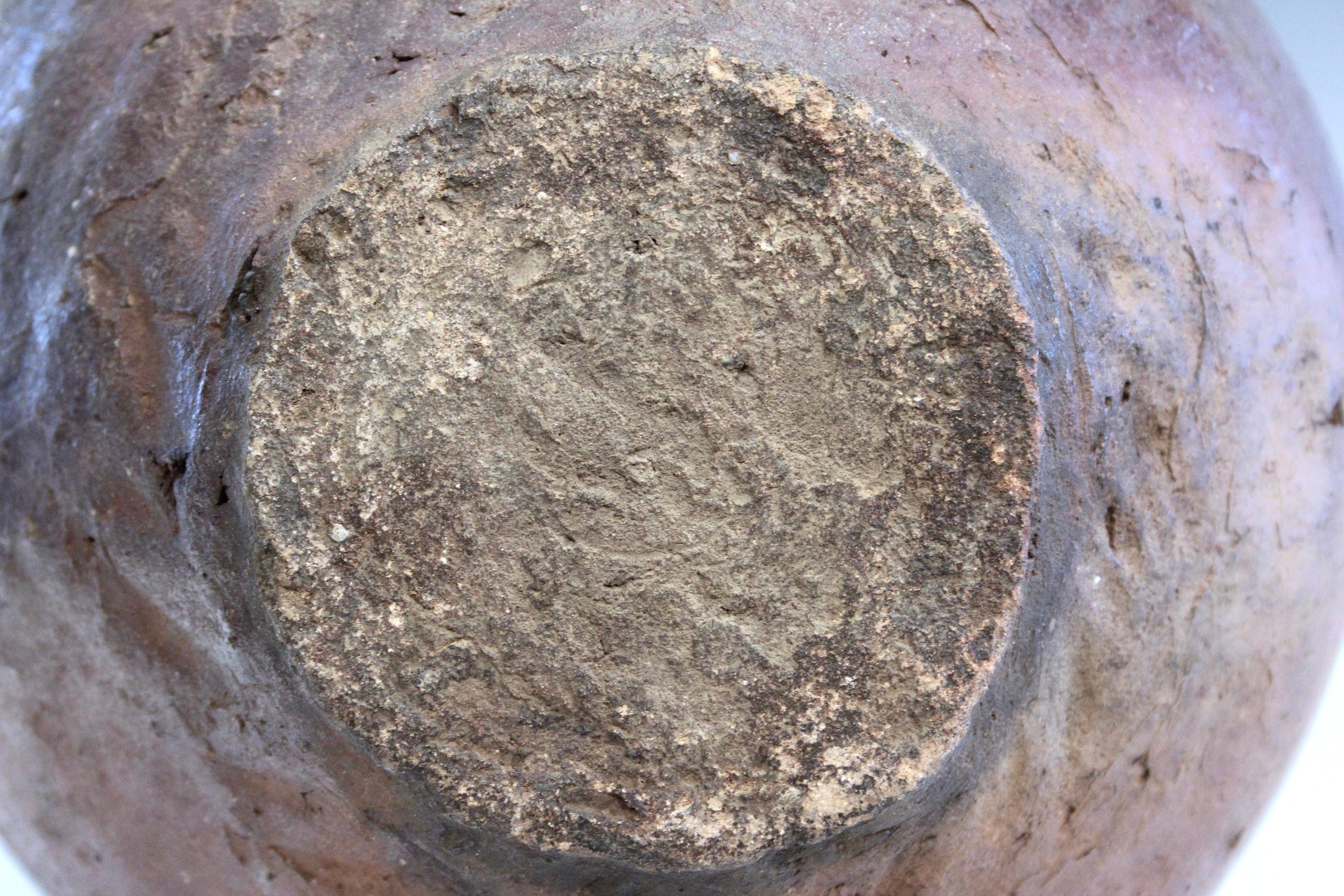Grès porcellanato Vaso Tsubo di Echizen Ware del periodo Edo Ceramica giapponese Wabi Sabi smaltata a cenere in vendita
