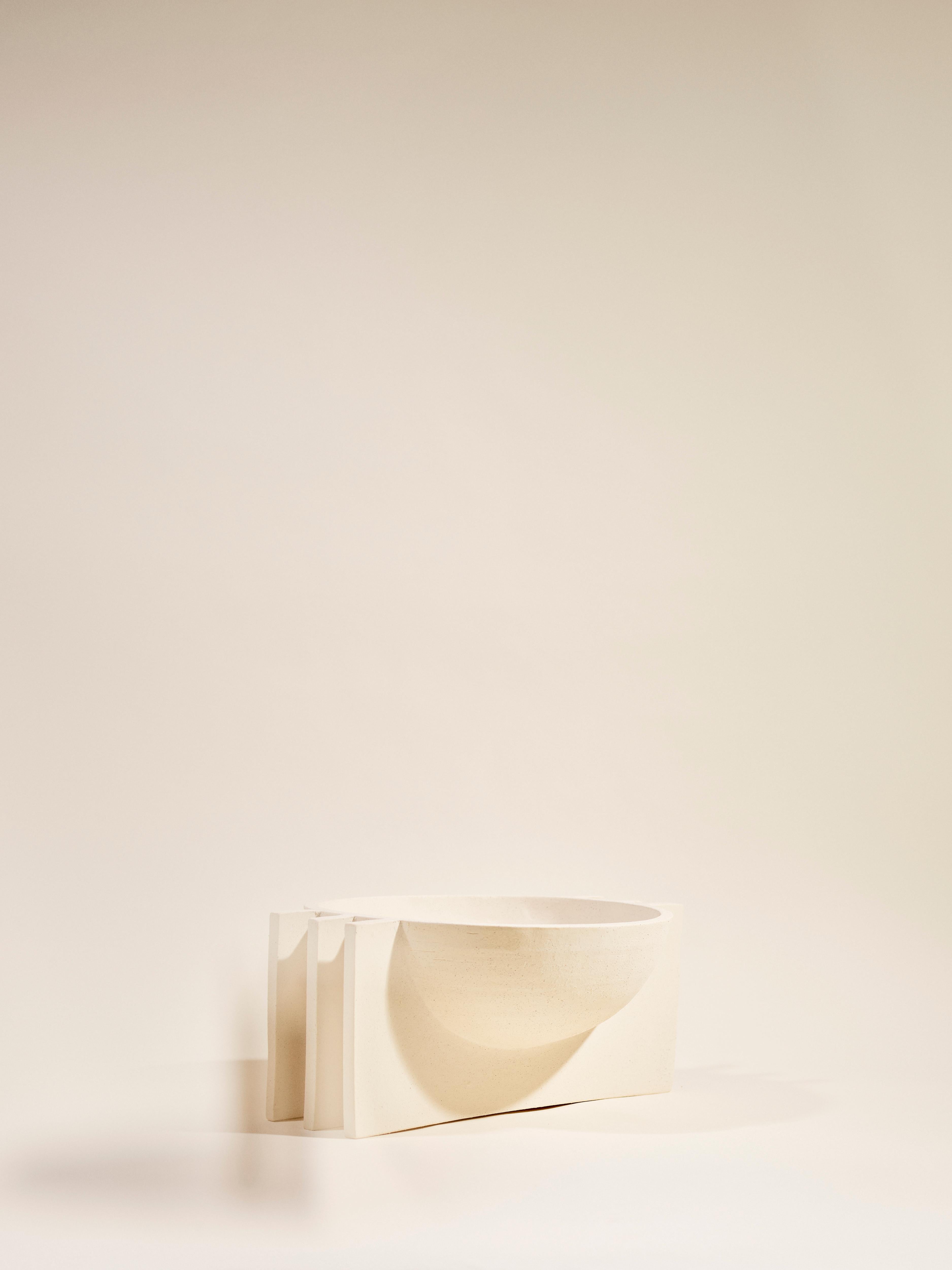 Modern Echo Hand Built Sculptural Ceramic Bowl For Sale