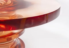 Echo Coffee Table in Orange, Translucent Polyurethane Resin, by Ian Cochran