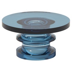 Echo Coffee Table in Aegean Blue, Translucent Polyurethane Resin, Ian Cochran