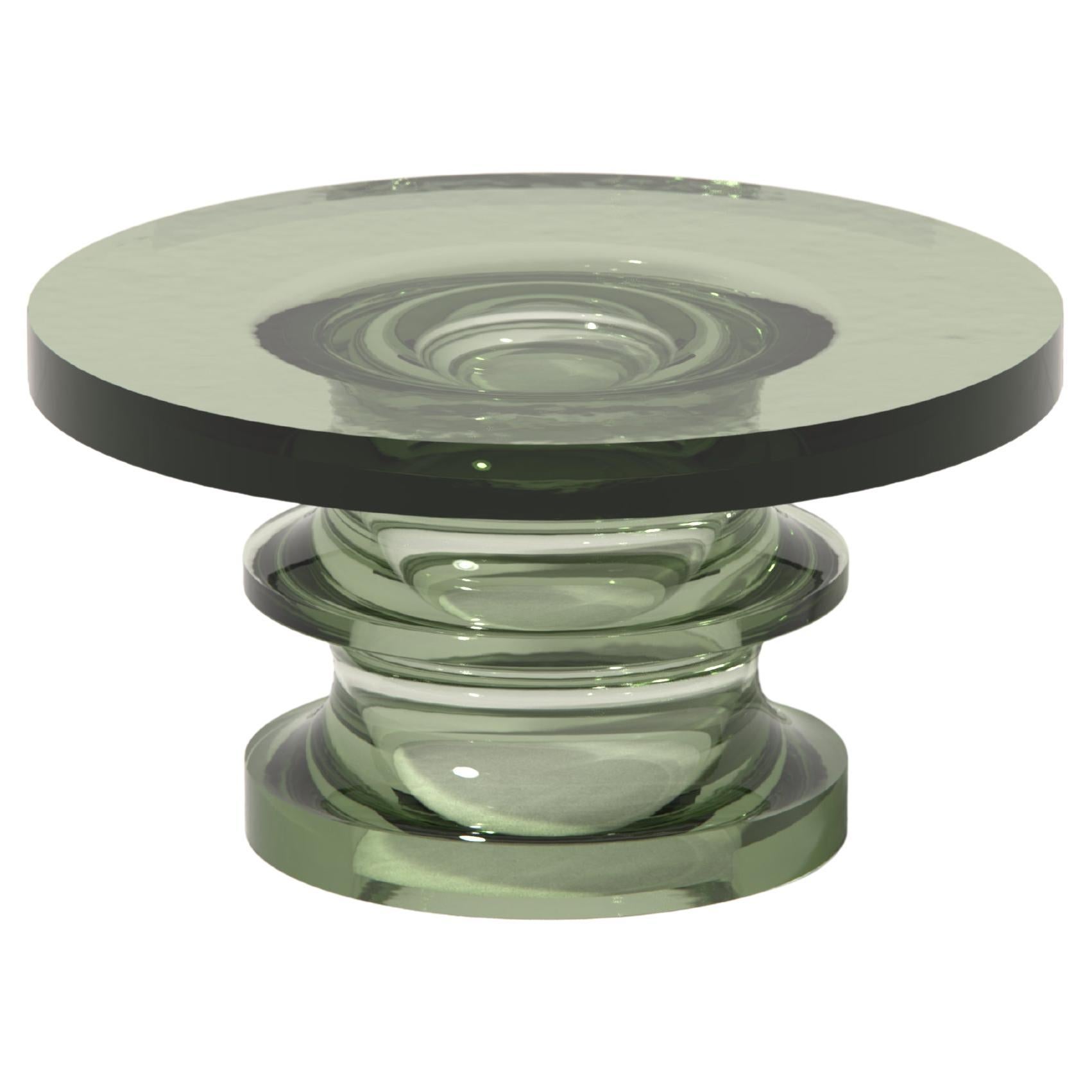 Echo Coffee Table in Deep Olive, Translucent Polyurethane Resin, Ian Cochran