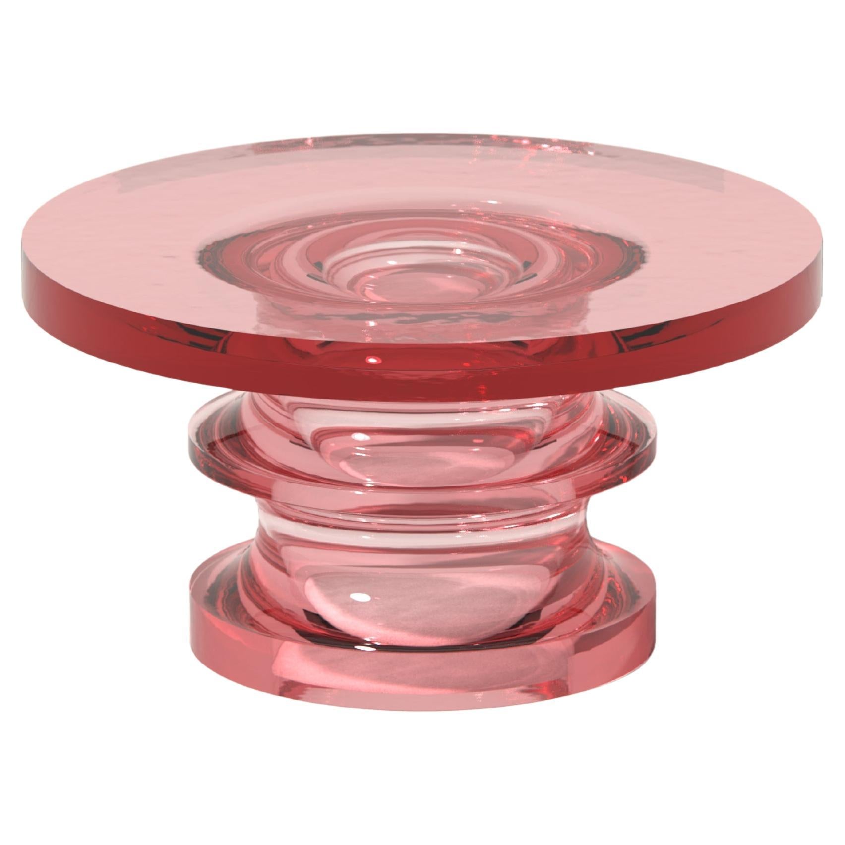 Echo Coffee Table in Watermelon Red, Translucent Polyurethane Resin, Ian Cochran For Sale