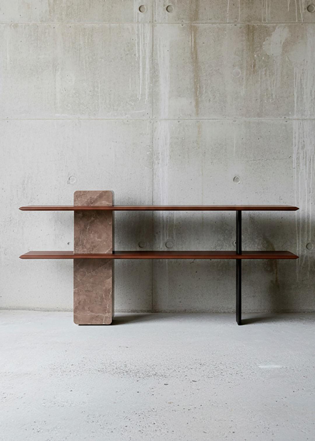 Echo Console Dark Grey and Eucalyptus 180cm For Sale 7