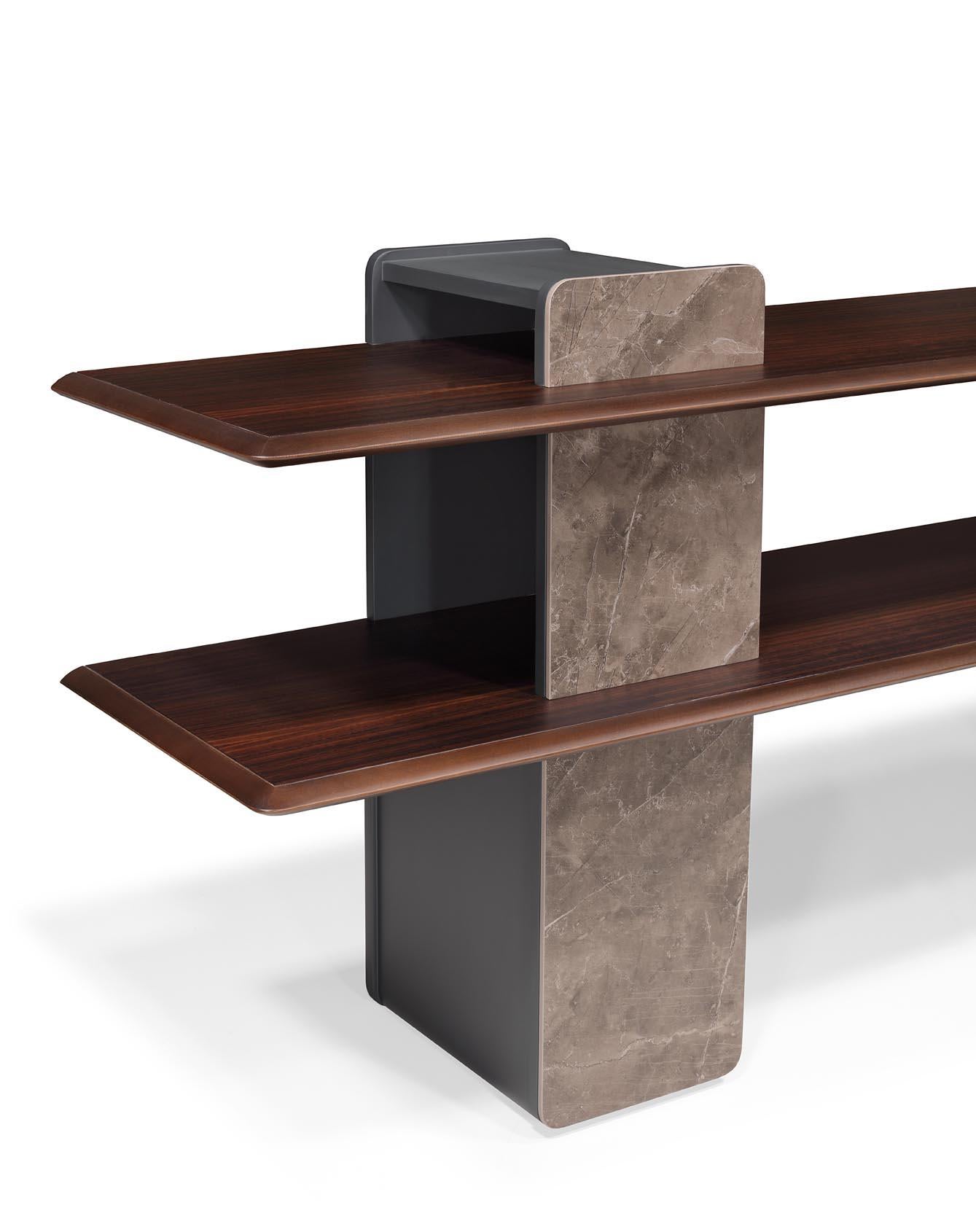 Modern Echo Console Dark Grey and Eucalyptus 180cm For Sale