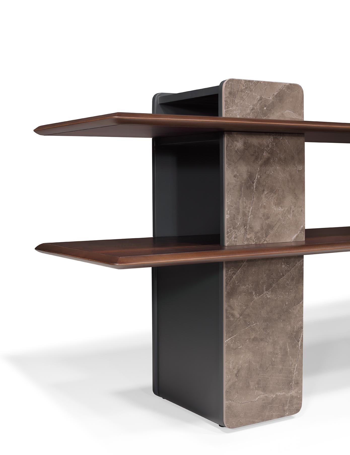 Ebonized Echo Console Dark Grey and Eucalyptus 180cm For Sale