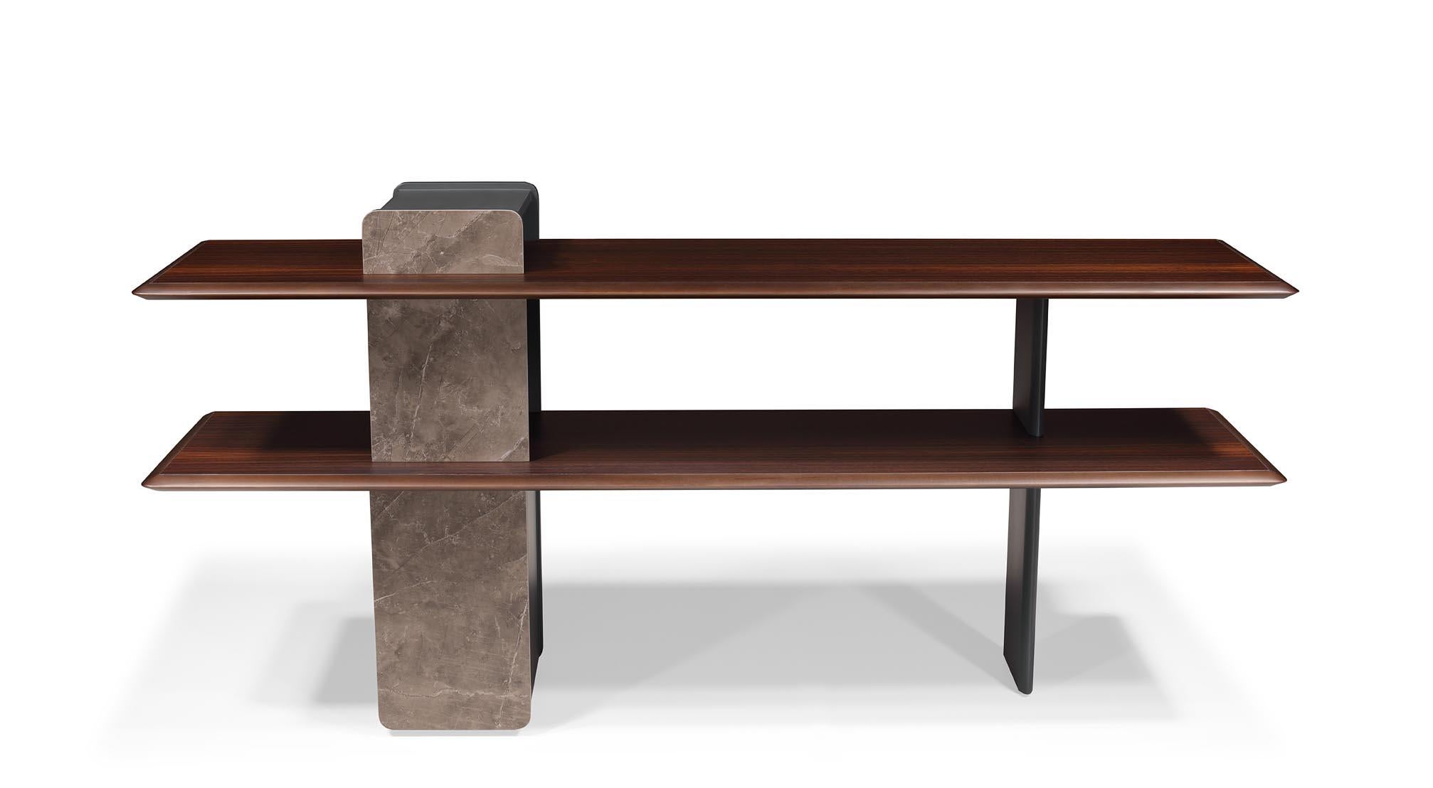 Contemporary Echo Console Dark Grey and Eucalyptus 180cm For Sale