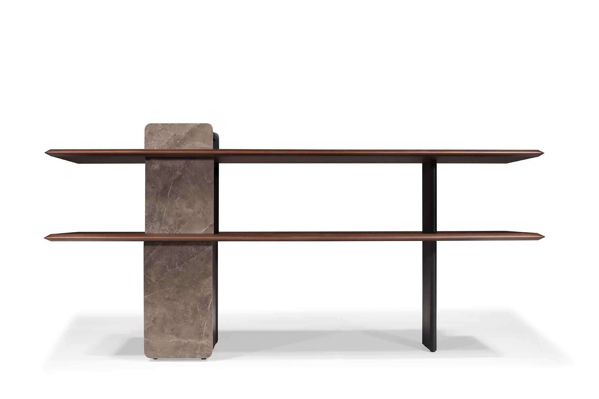 Ceramic Echo Console Dark Grey and Eucalyptus 180cm For Sale