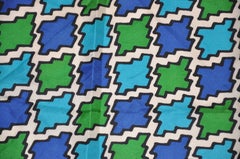 Echo for Peck & Peck Silk Scarf with Blue Border and Blue and Green Center