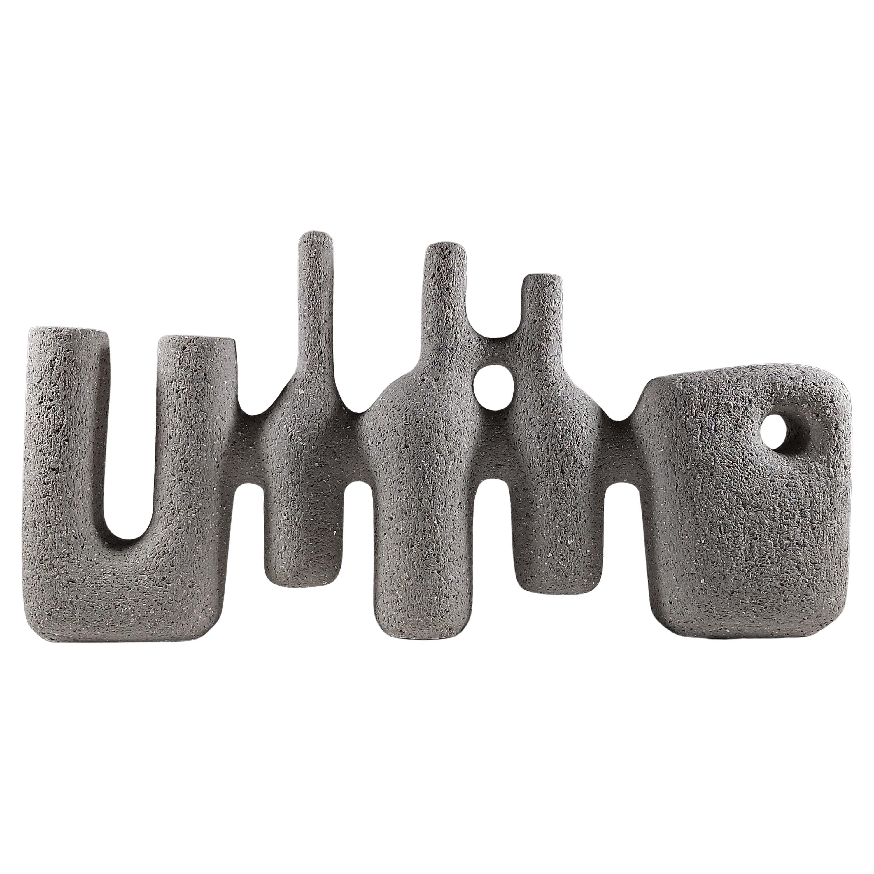 Echo Form No. 2 by Rachel Peters, UK, Abstract Grey Ceramic Sculpture – In Stock