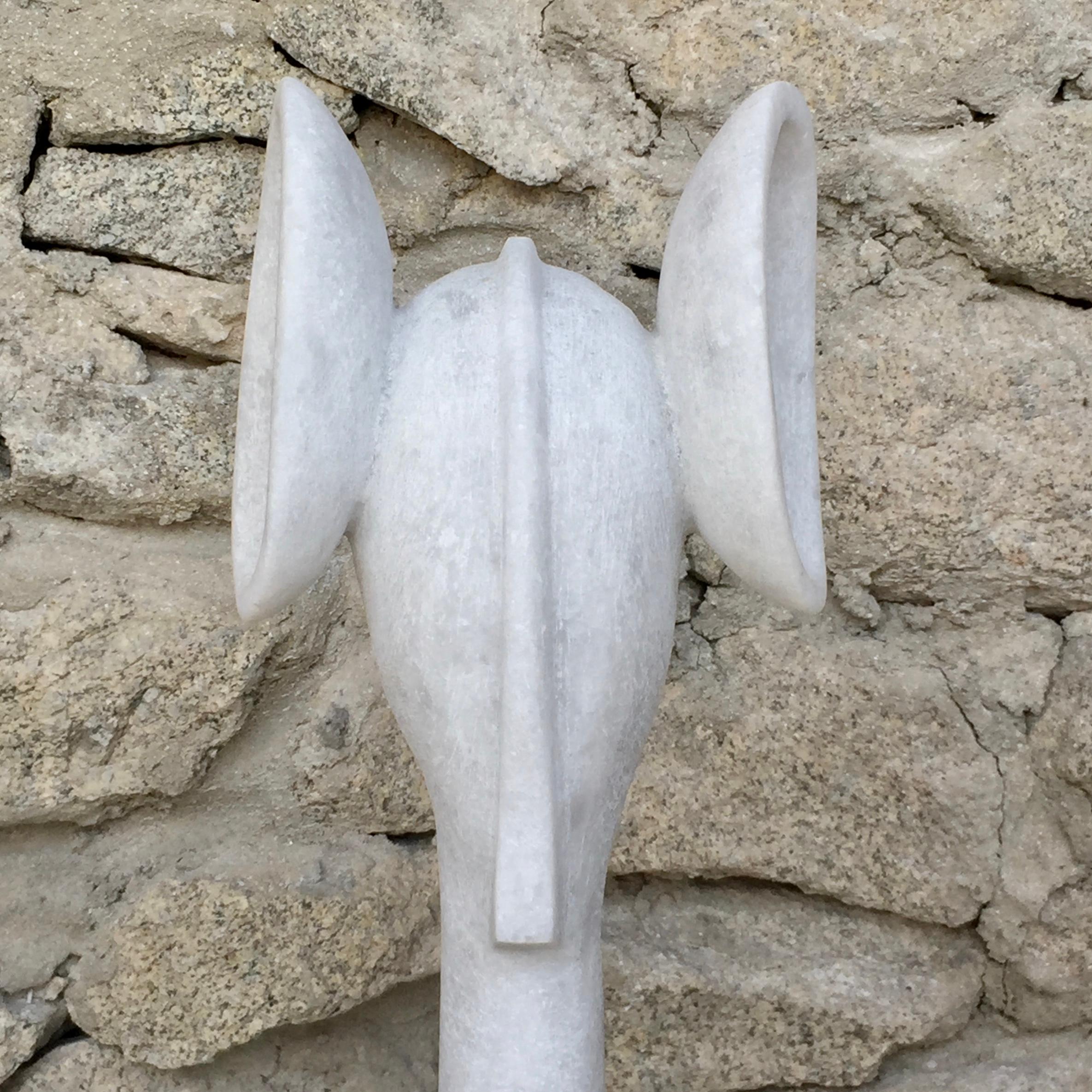 Contemporary Echo Hand Carved Marble Sculpture by Tom Von Kaenel For Sale