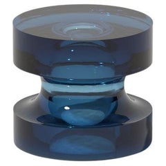 Echo II Side Table in Aegean Blue Translucent Resin, by Ian Cochran