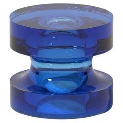 Echo II Side Table in Bold Blue, Translucent Resin, by Ian Cochran