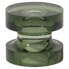 Echo II Side Table in Deep Olive, Translucent Resin, by Ian Cochran