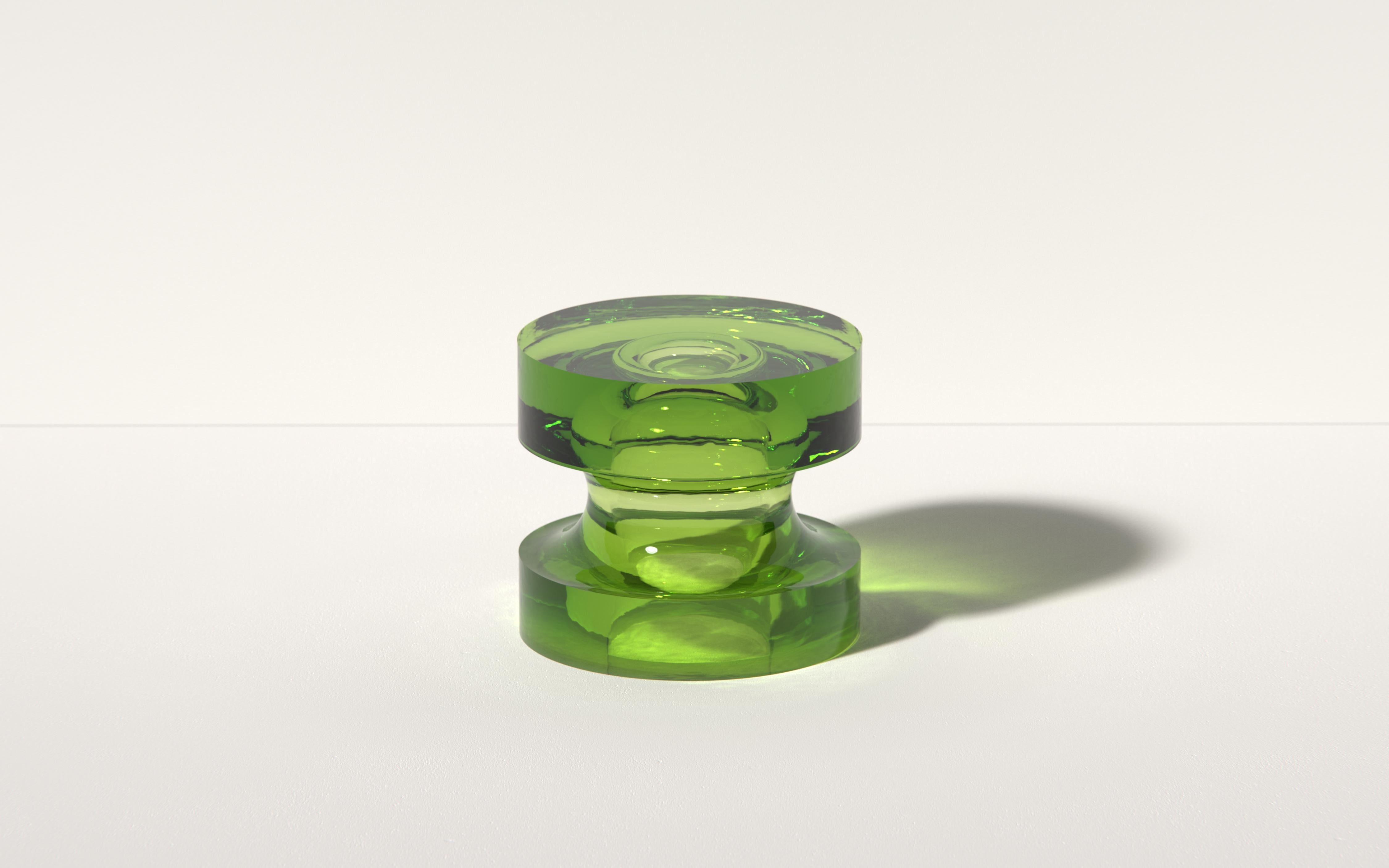 American Echo II Side Table in Honeydew, Translucent Resin, by Ian Cochran For Sale