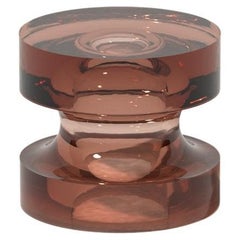 Echo II Side Table in Penny Red, Translucent Resin, by Ian Cochran