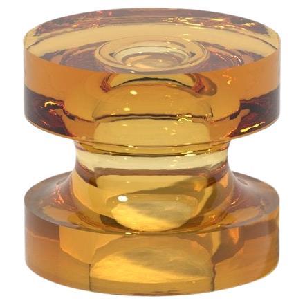 Echo II Side Table in Topaz Yellow, Translucent Resin, by Ian Cochran For Sale