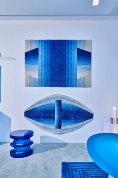 Echo III Side Table in Bold Blue, Translucent Polyurethane Resin, by Ian Cochran