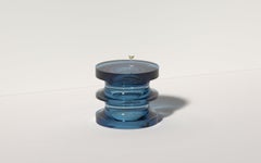 Echo III Side Table in Aegean Blue Translucent Polyurethane Resin by Ian Cochran