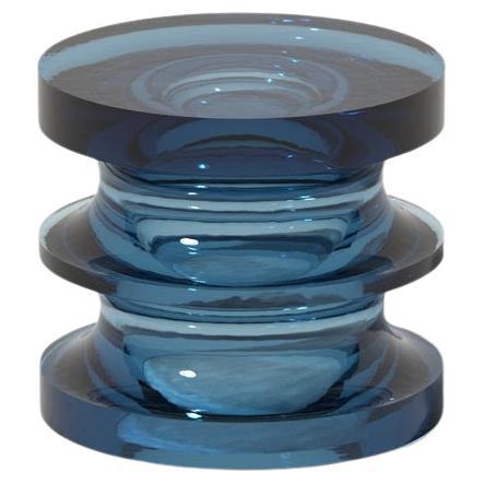 Echo III Side Table in Aegean Blue Translucent Polyurethane Resin by Ian Cochran