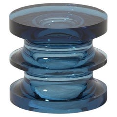 Echo III Side Table in Aegean Blue Translucent Polyurethane Resin by Ian Cochran