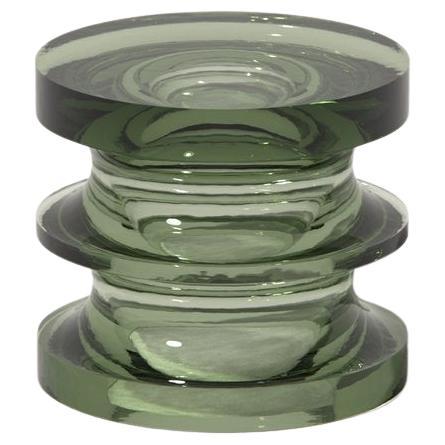 Echo III Side Table in Deep Olive, Translucent Polyurethane Resin by Ian Cochran