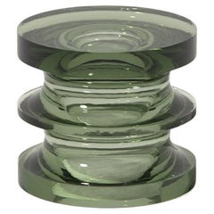 Echo III Side Table in Deep Olive, Translucent Polyurethane Resin by Ian Cochran