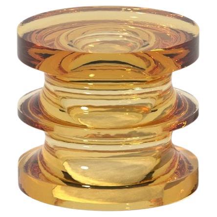 Echo III Side Table in Yellow, Translucent Polyurethane Resin by Ian Cochran