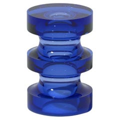Echo III Slender Side Table in Bold Blue Translucent Solid Resin, by Ian Cochran