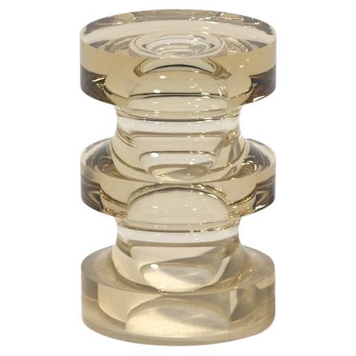 Echo III Slender Side Table in Champagne Translucent Solid Resin, by Ian Cochran