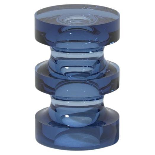 Echo III Slender Side Table in Ocean, Translucent Solid Resin by Ian Cochran