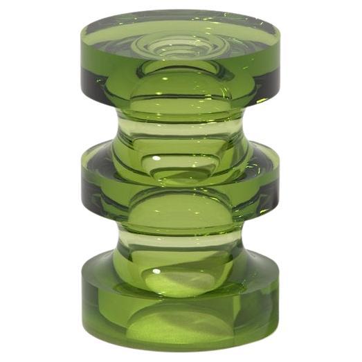 Echo III Slender Side Table in Honeydew, Translucent Solid Resin, by Ian Cochran